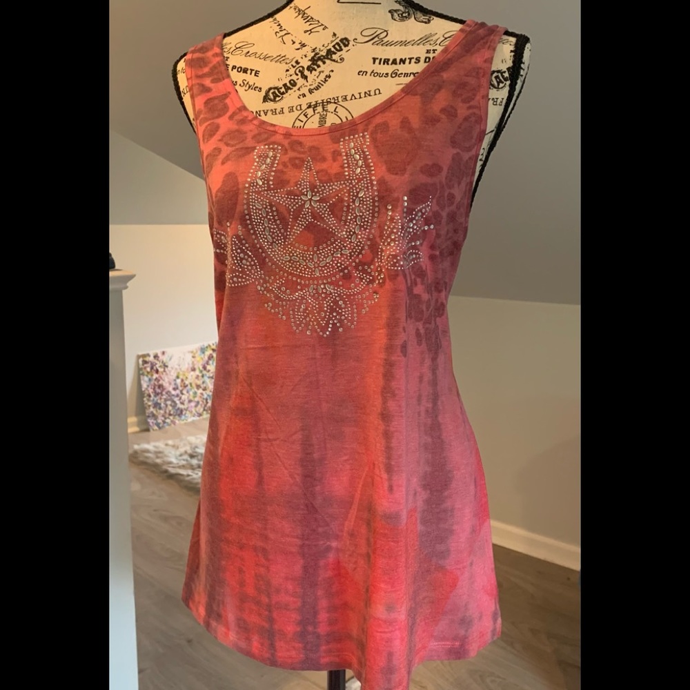Horseshoe embellished tank top